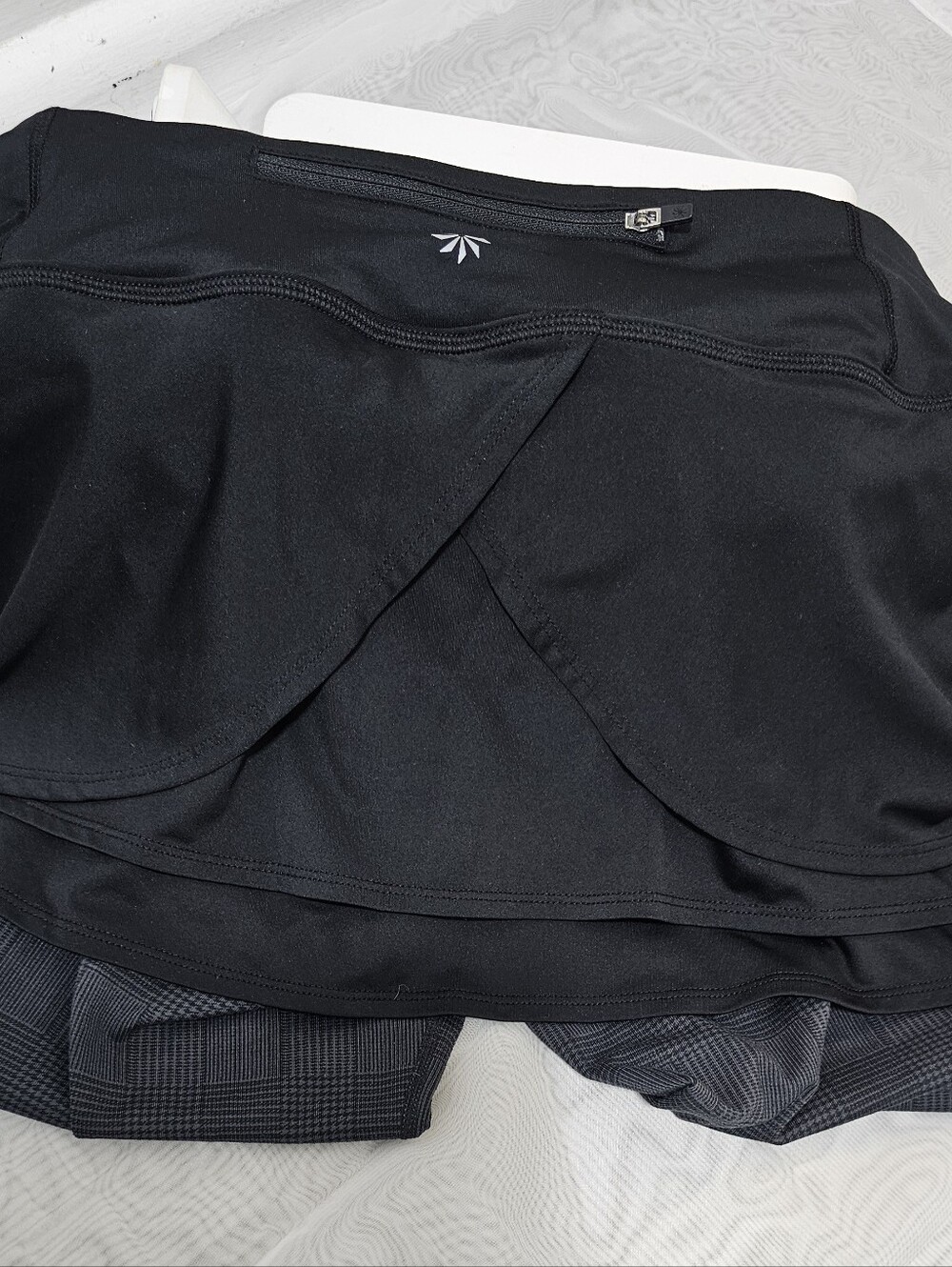 Athleta Black Plaid Skirted Capri Leggings - Picture 5 of 5